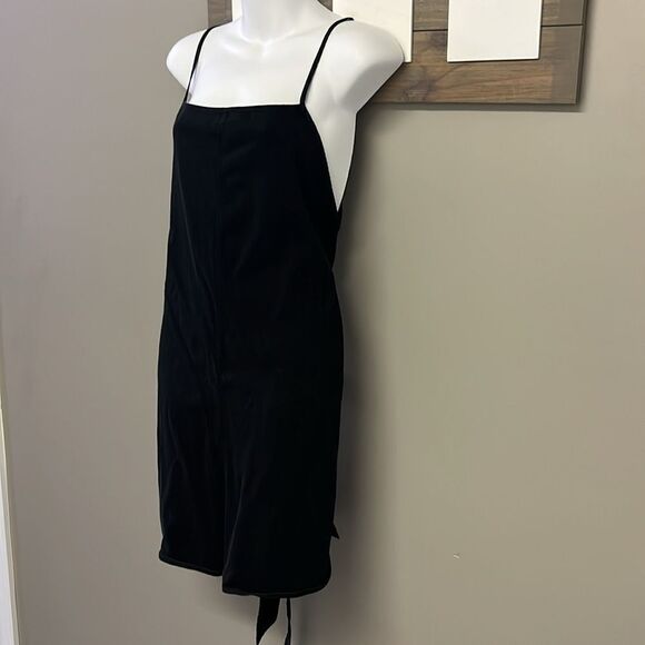 ZARA Black Pull-On Spaghetti Strap Cotton Romper w/ Attached Belt Straps- Large - Picture 3 of 15